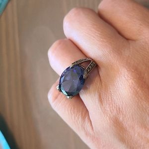 Kanishka New York Sterling Silver ring with Swarovski Marcasite